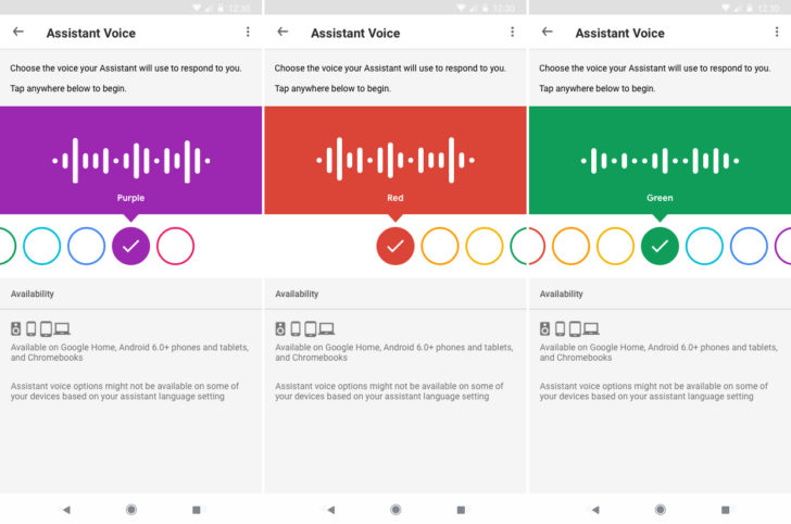 Google Assistant Voices