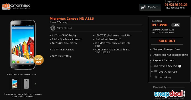 Micromax-A116-Canvas-HD-sales