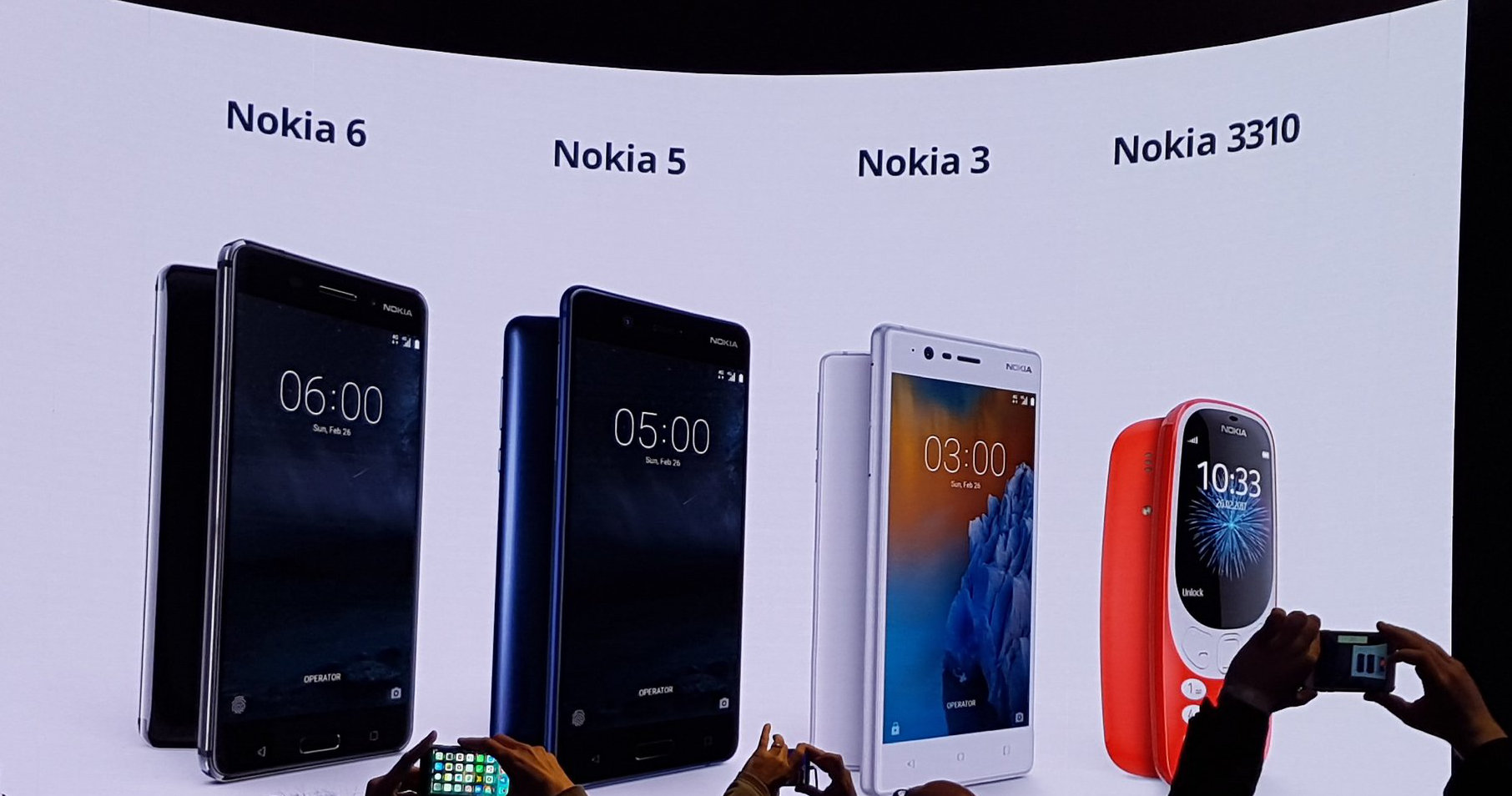 Nokia 3, 5, 6 & 3310