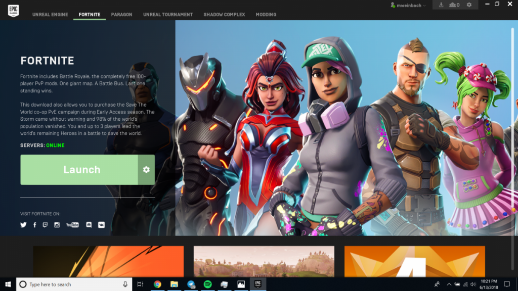 if the green box shows install you need to install the game and if it shows launch it means the game is already installed fortnite - fortnite already installed